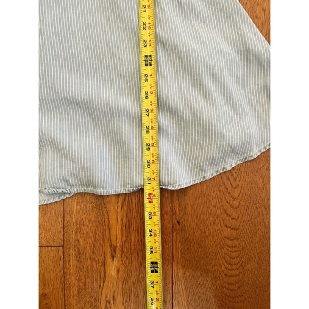 Striped Cami Sundress Light Blue White Smocked Back A Line Mini Summer Dress S - Picture 10 of 15